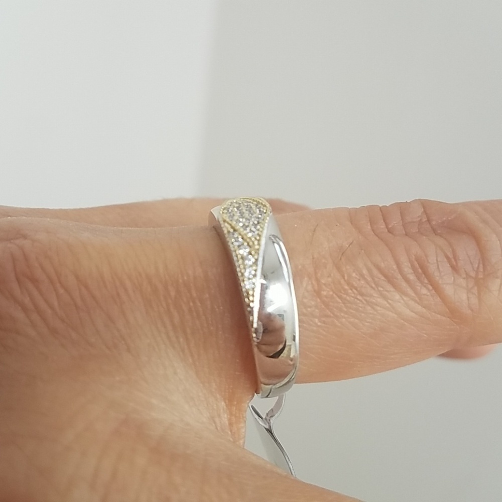 Mens 6mm Wedding Band CZ Ring size 9 - Picture 4 of 7